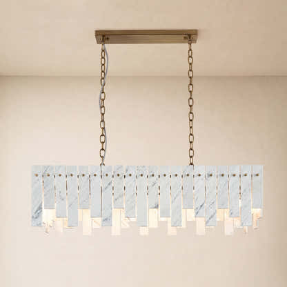 Pietra White Marble Rectangular Chandelier 36" 40"W