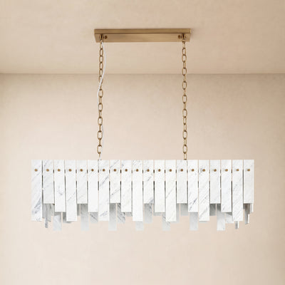 Pietra White Marble Rectangular Chandelier 36" 40"W