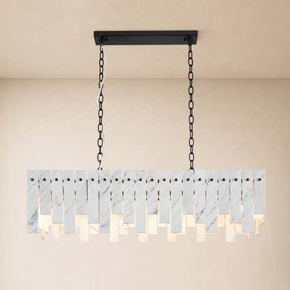 Pietra White Marble Rectangular Chandelier 36" 40"W