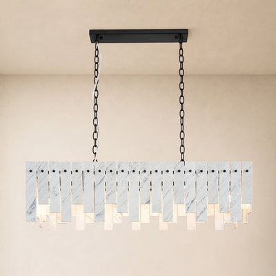 Pietra White Marble Rectangular Chandelier 36" 40"W