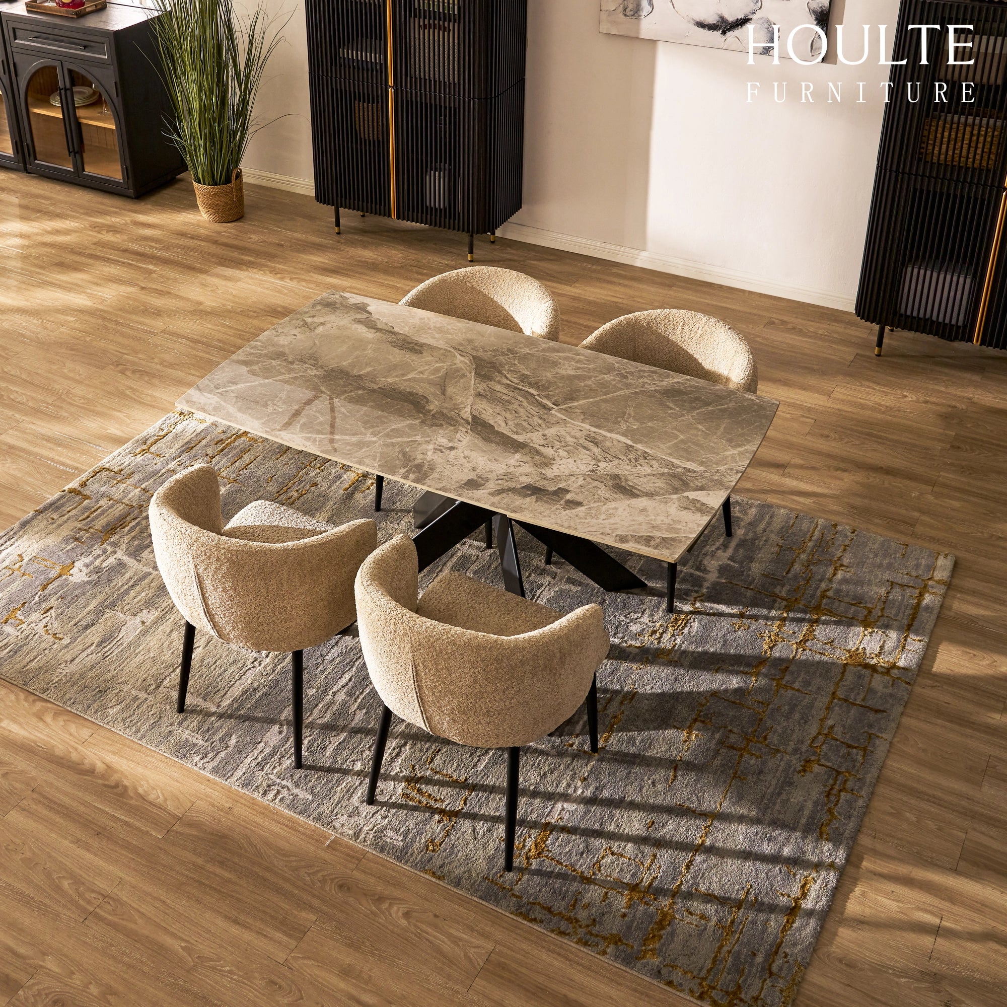 Labarthe Extended Rectangular Sintered Stone Dining Table 63"-95"