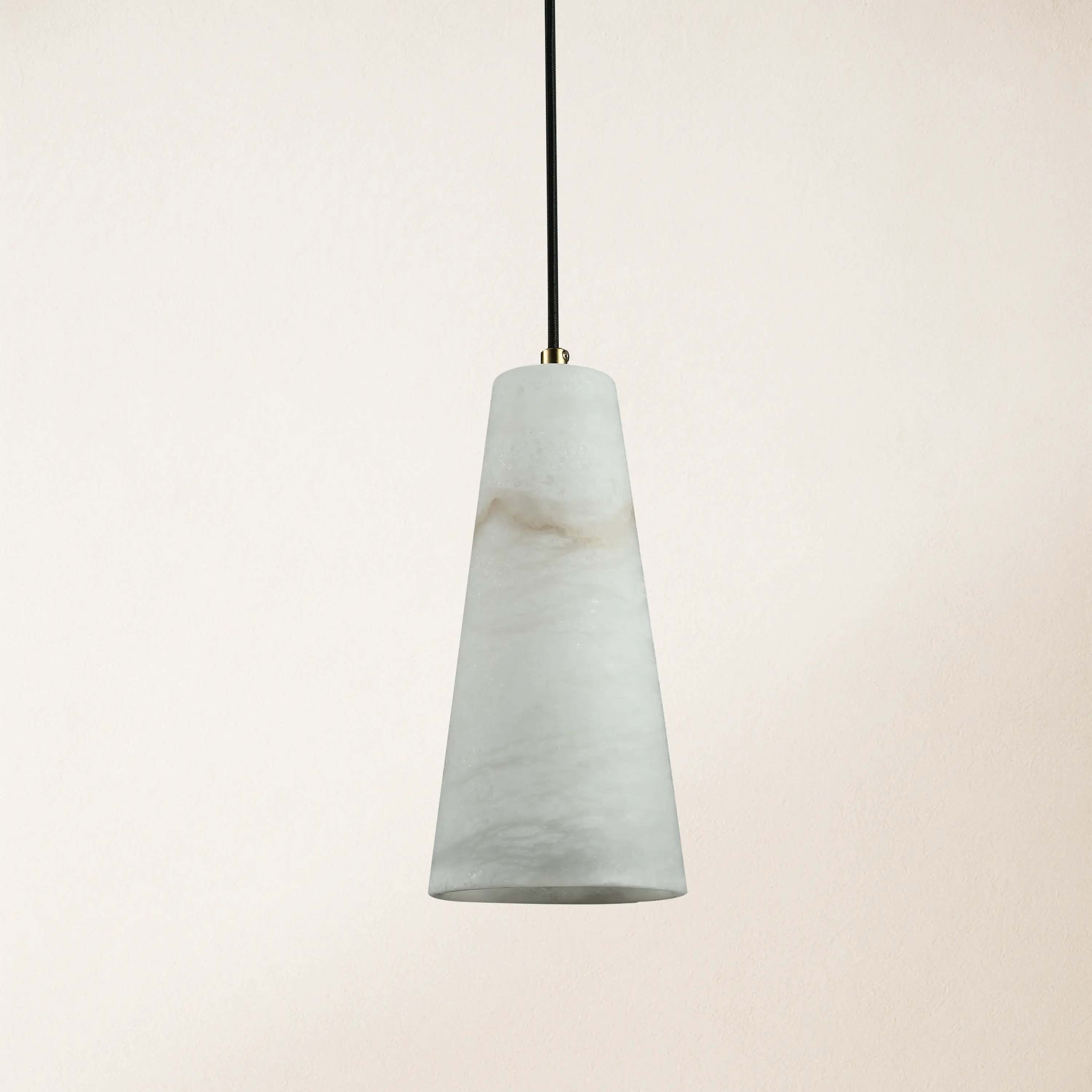 Capus Conical Alabaster Pendant 10''H