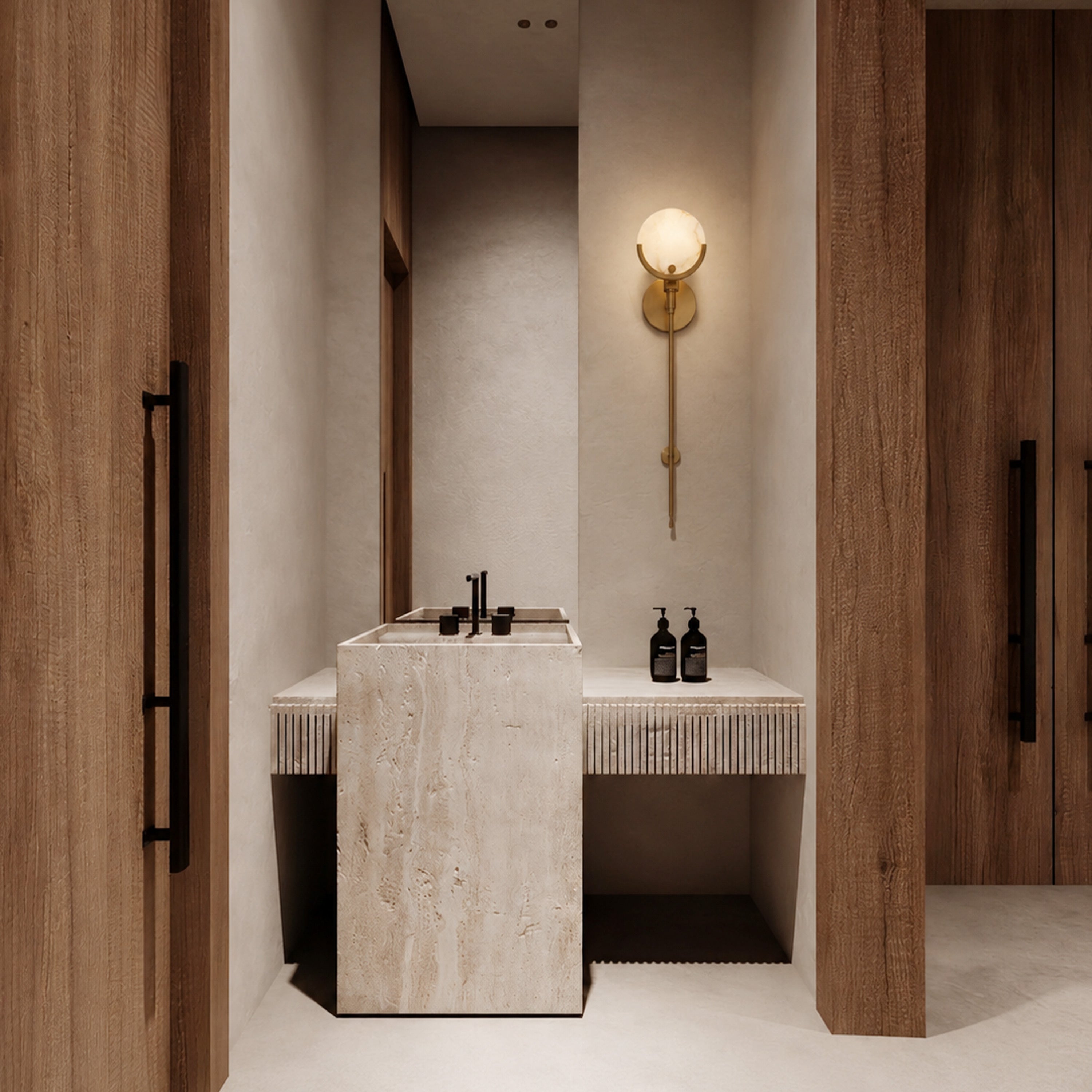 Alabaster Ava Brass Wall Lamp