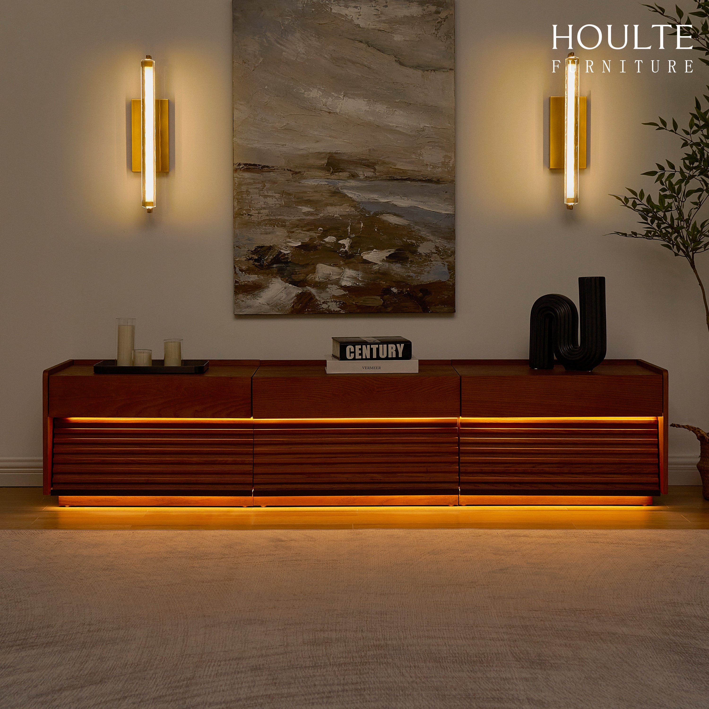 Devon Oak Media Console  70.8"