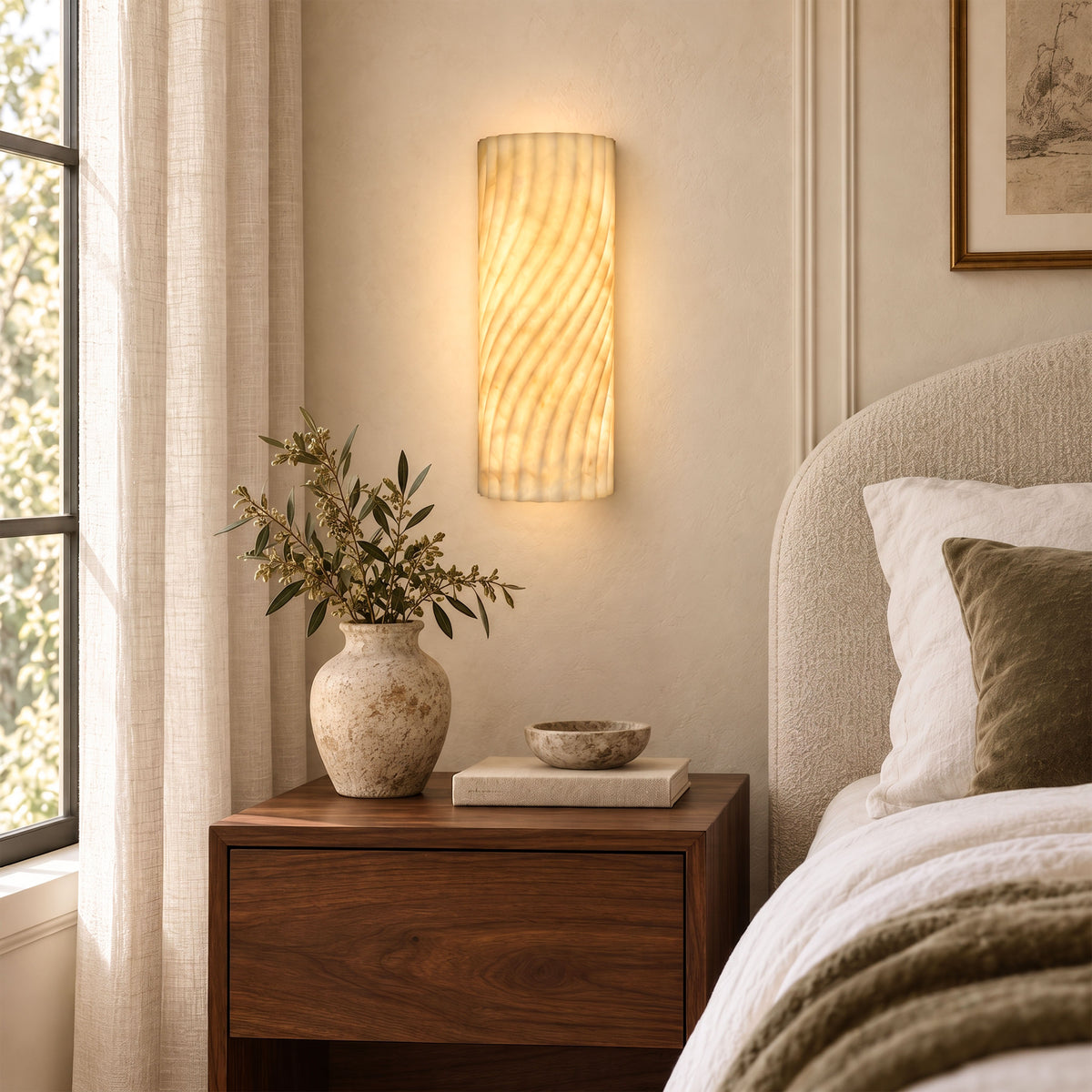 Serelle Resin Rippled Wall Sconce 15"H