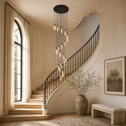 Teardrop Crystal Drop Round Chandelier