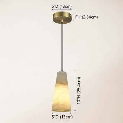 Capus Conical Alabaster Pendant 10''H