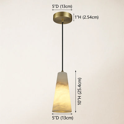 Capus Conical Alabaster Pendant 10''H