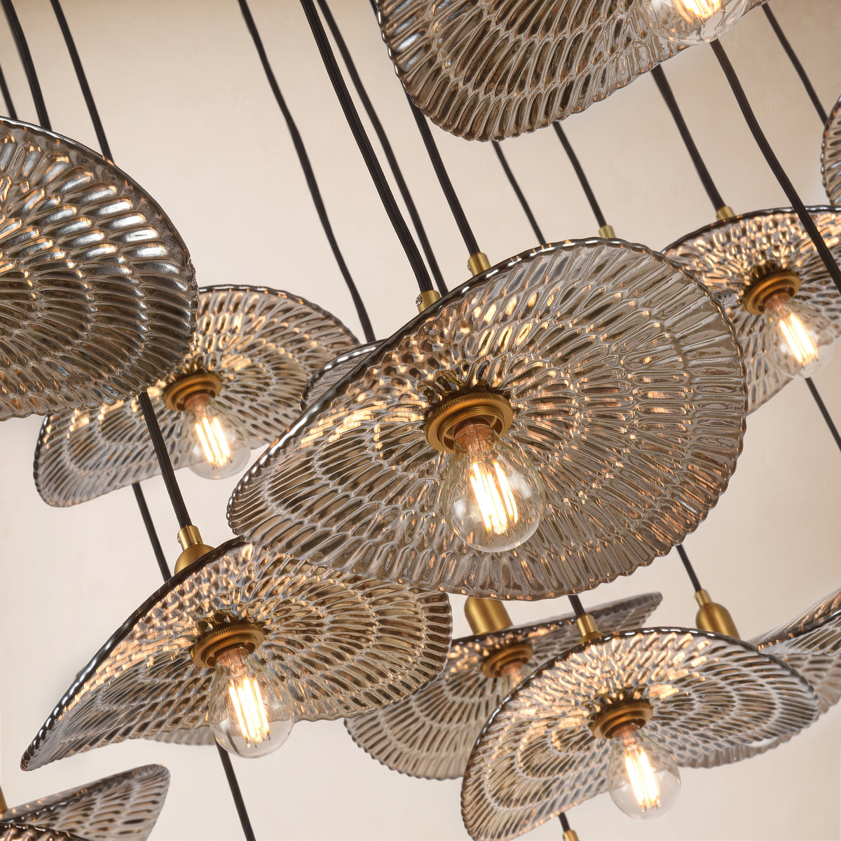 Mirelune Glass Disc Round Chandelier 48"D 