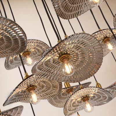 Mirelune Glass Disc Round Chandelier 48"D 