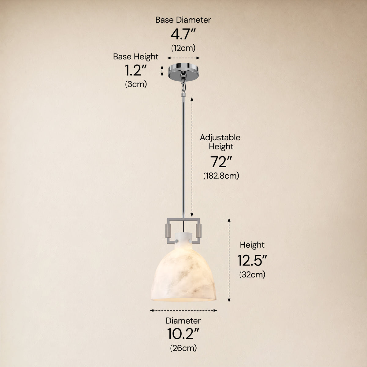 Lioren Resin Dome Pendant Light 10.2"D