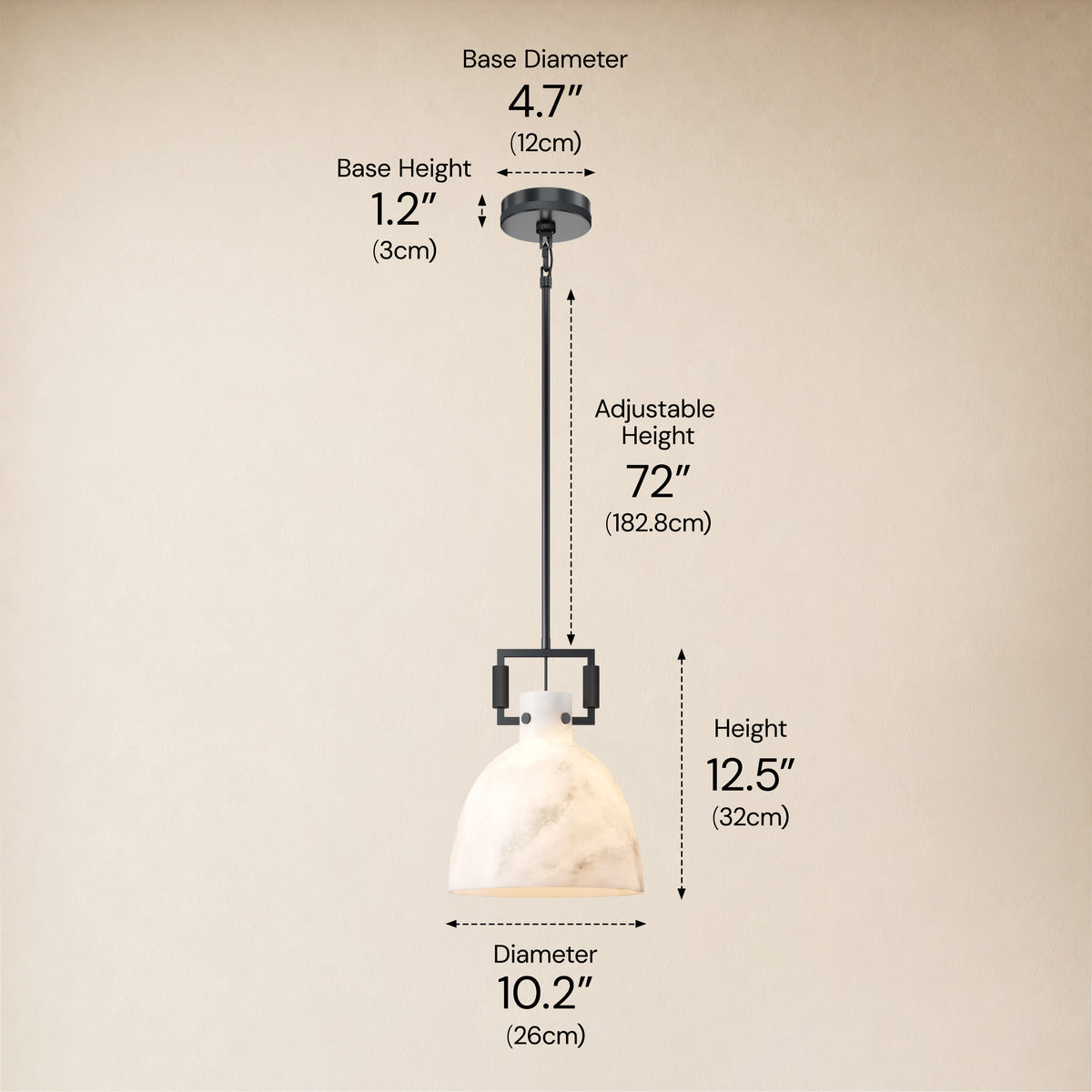 Lioren Resin Dome Pendant Light 10.2"D