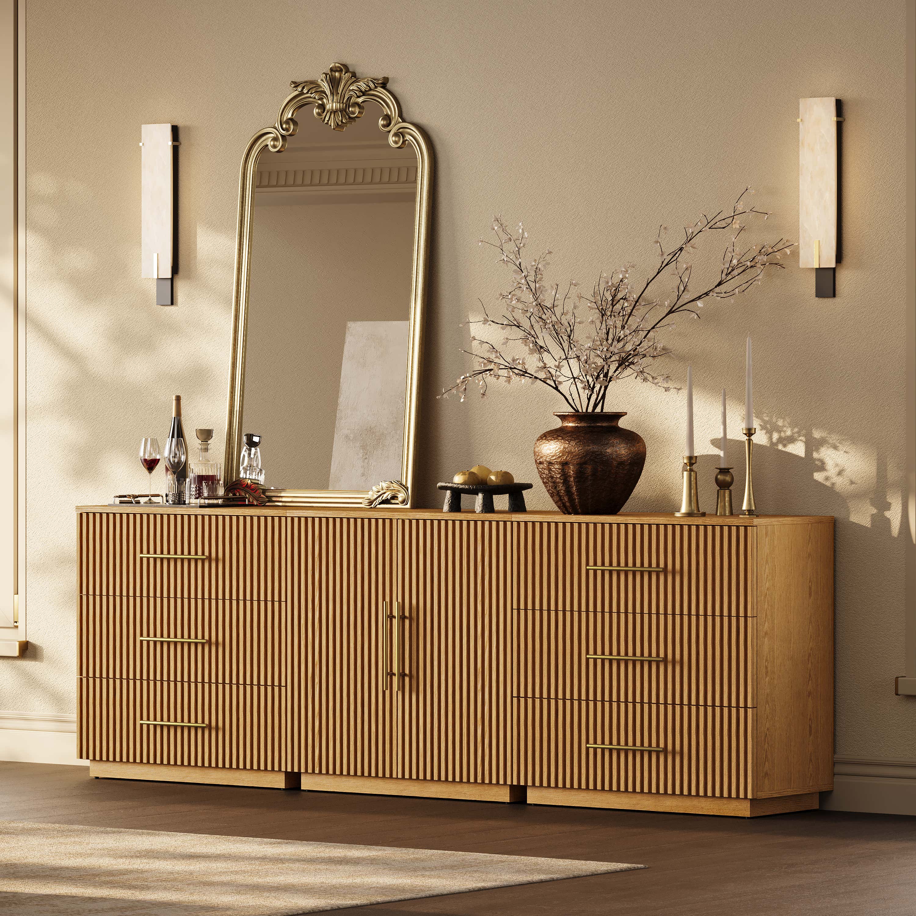 Holt Oak Modular Media Console (Set of 3)