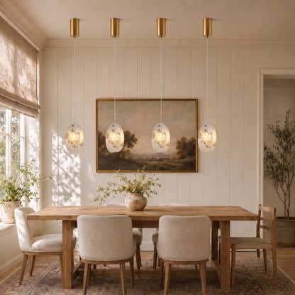 Pietra Marble Oval Pendant Light 5.9"D