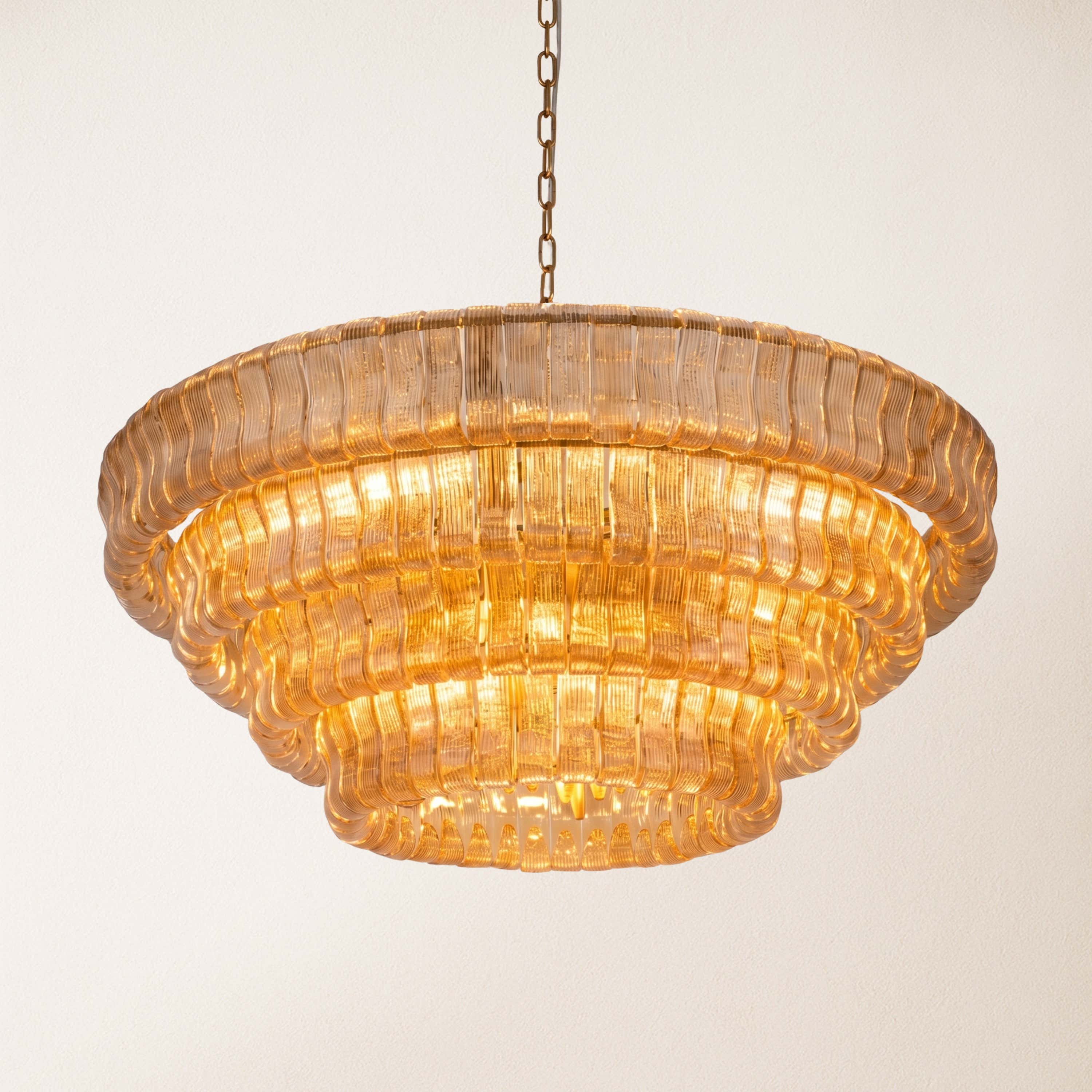 Ondalia Tiered Glass Round Chandelier 36"D