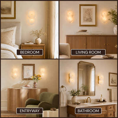 Moira Alabaster 2 Lights Wall Sconce
