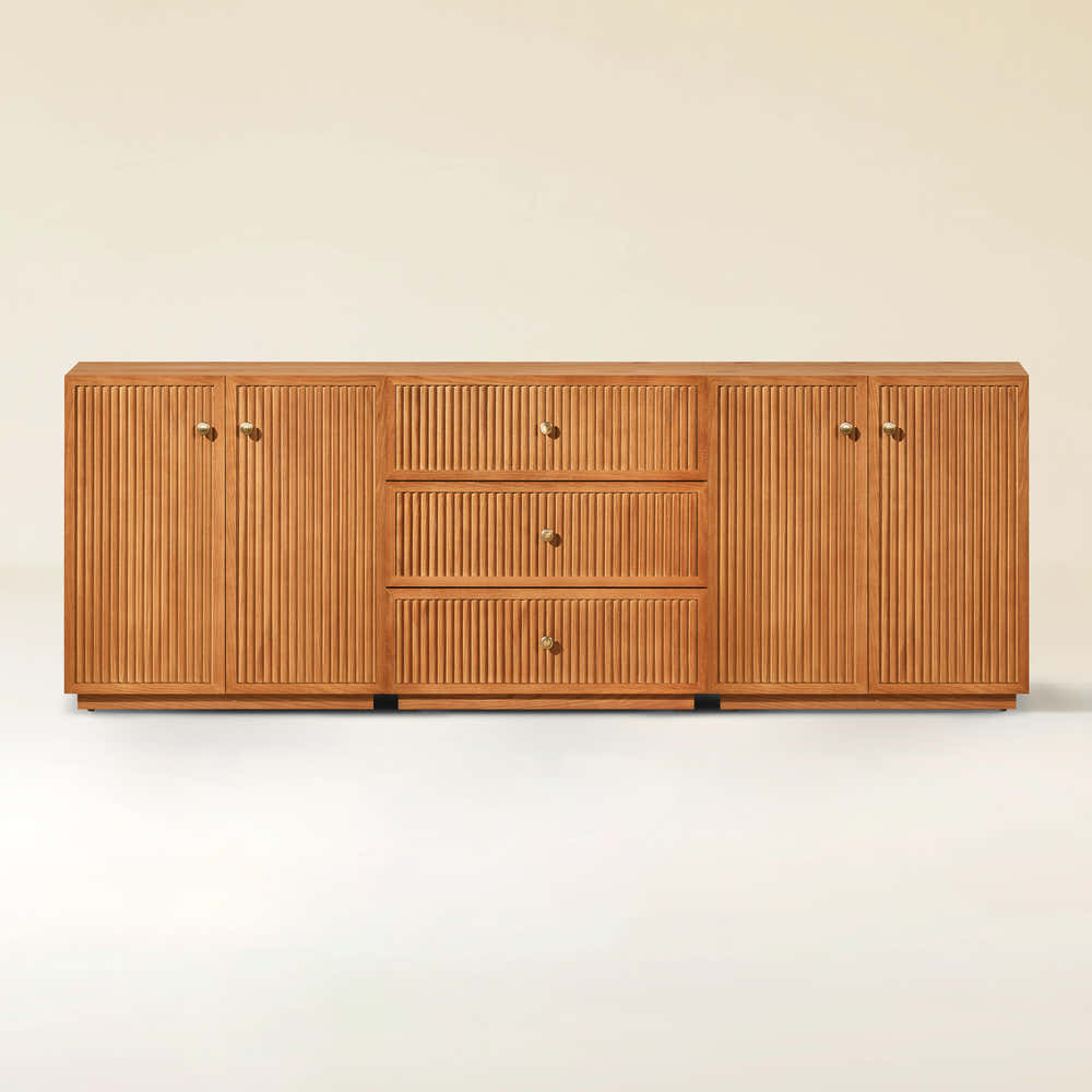 Avery Oak 3-Drawer Media Console 90"W