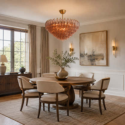 Aurembra Amber Glass Round Chandelier 35.4"D