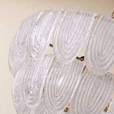 Veloura Textured Glass Loop Cascade Chandelier 25.2"W