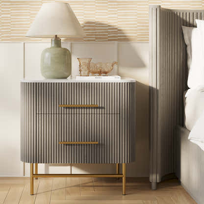 Ewan Sintered Stone Nightstand 26"W