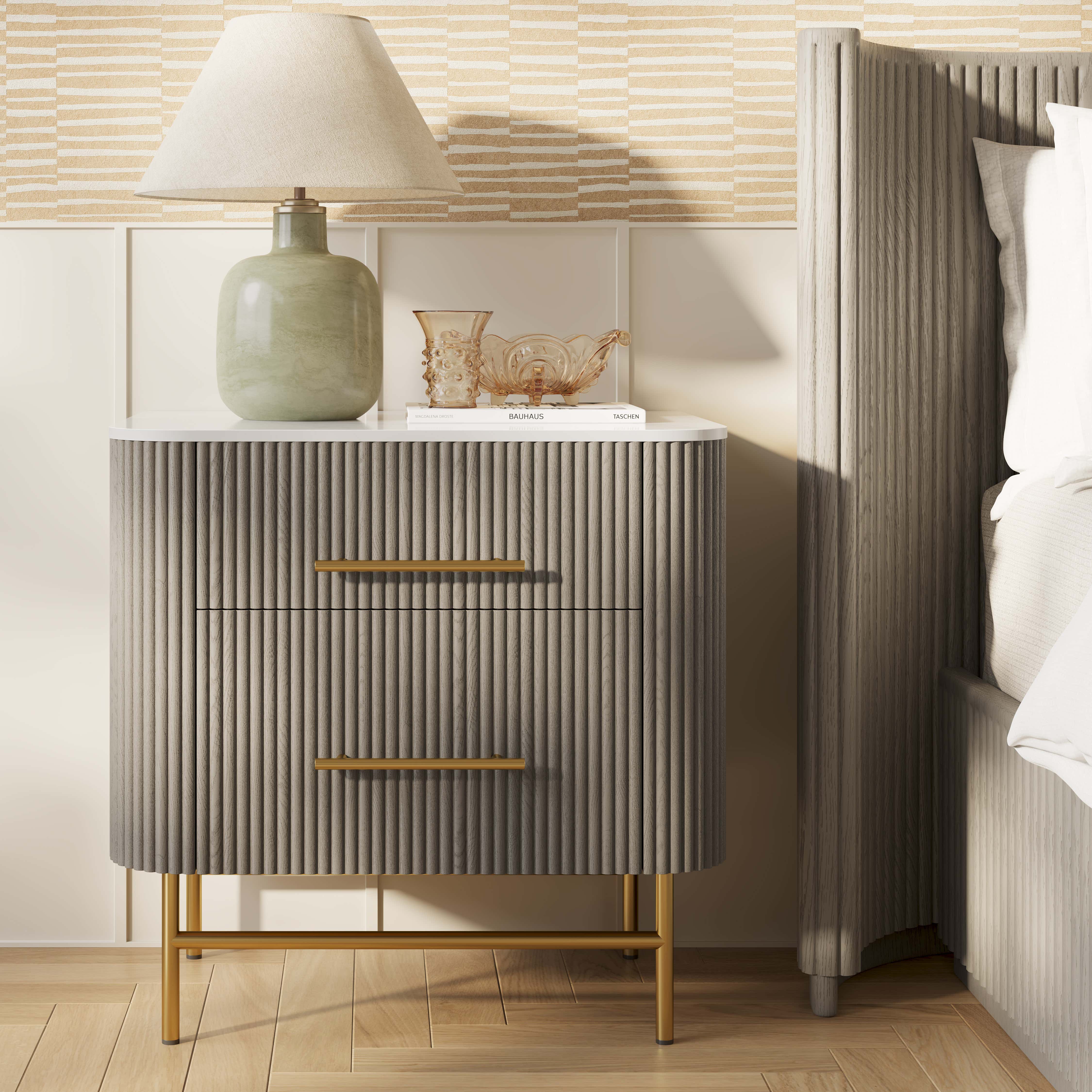 Ewan Sintered Stone Nightstand 26"W