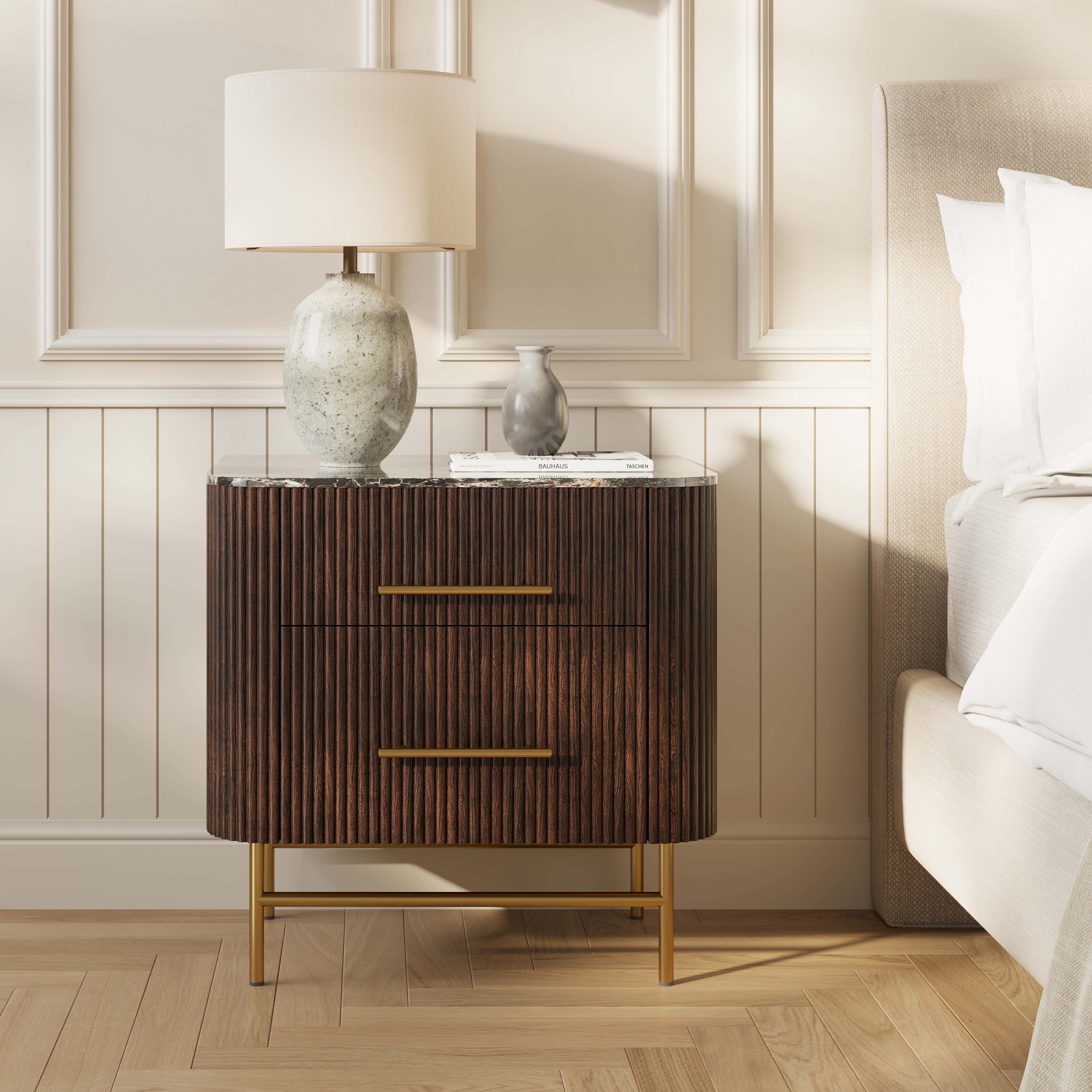 Ewan Sintered Stone Nightstand 26"W