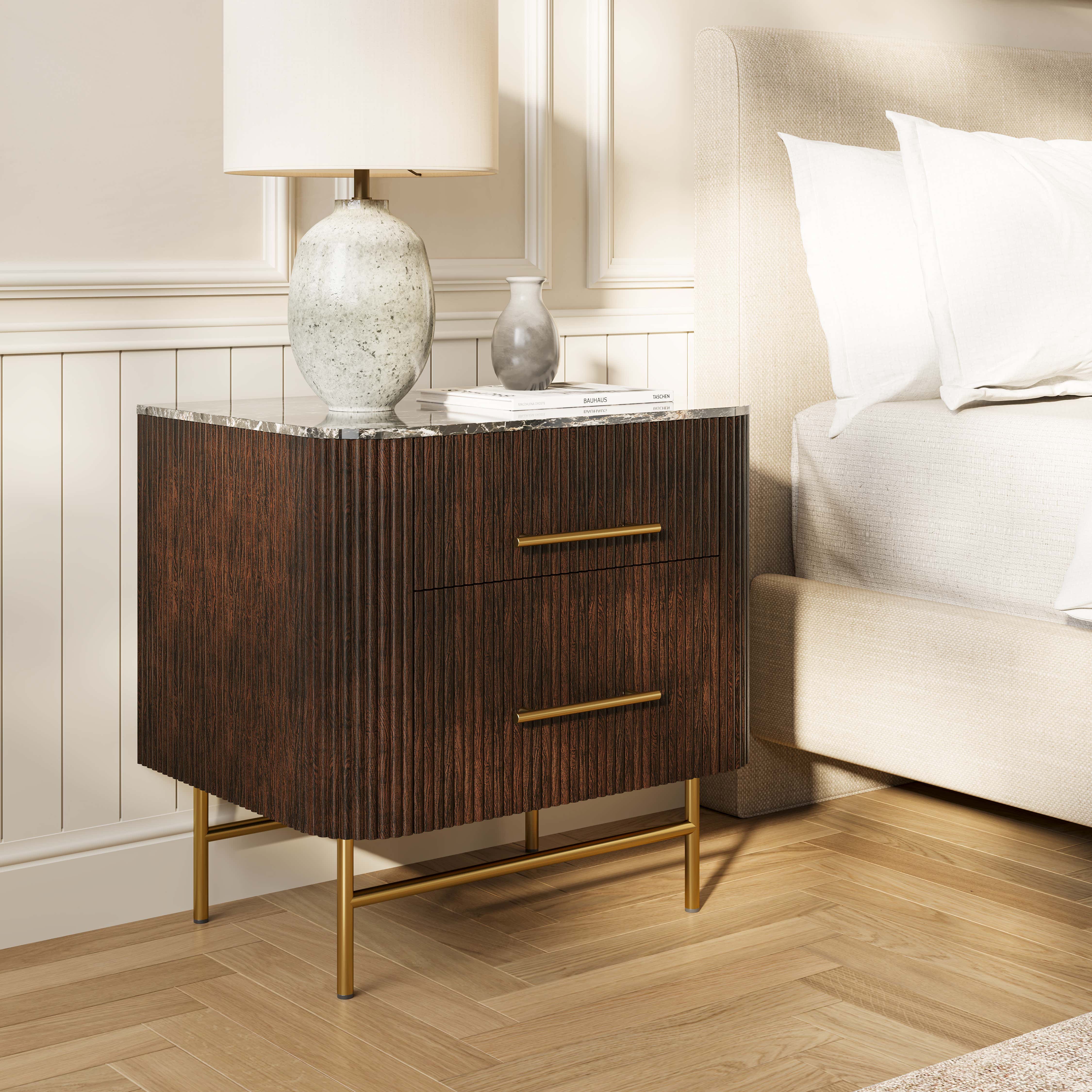 Ewan Sintered Stone Nightstand 26"W