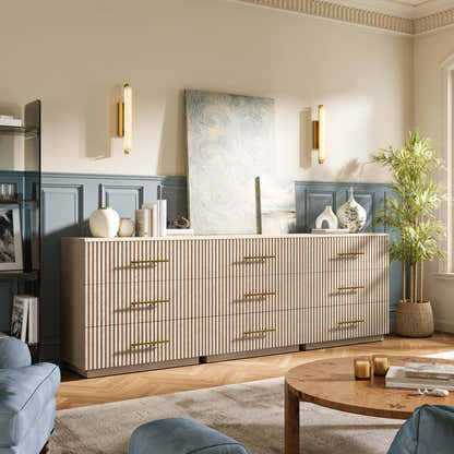 Holt 95" Oak 9-Drawer Chest(Set of 3)
