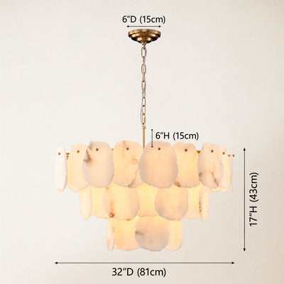 Moira Alabaster Multi-Tier Round Chandelier 32"D
