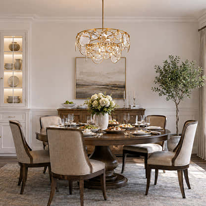 Lucentia Crystal Disc Round Chandelier 40"D