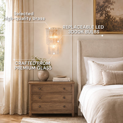 Solvienne Textured Glass Tiered Wall Sconce 10"W