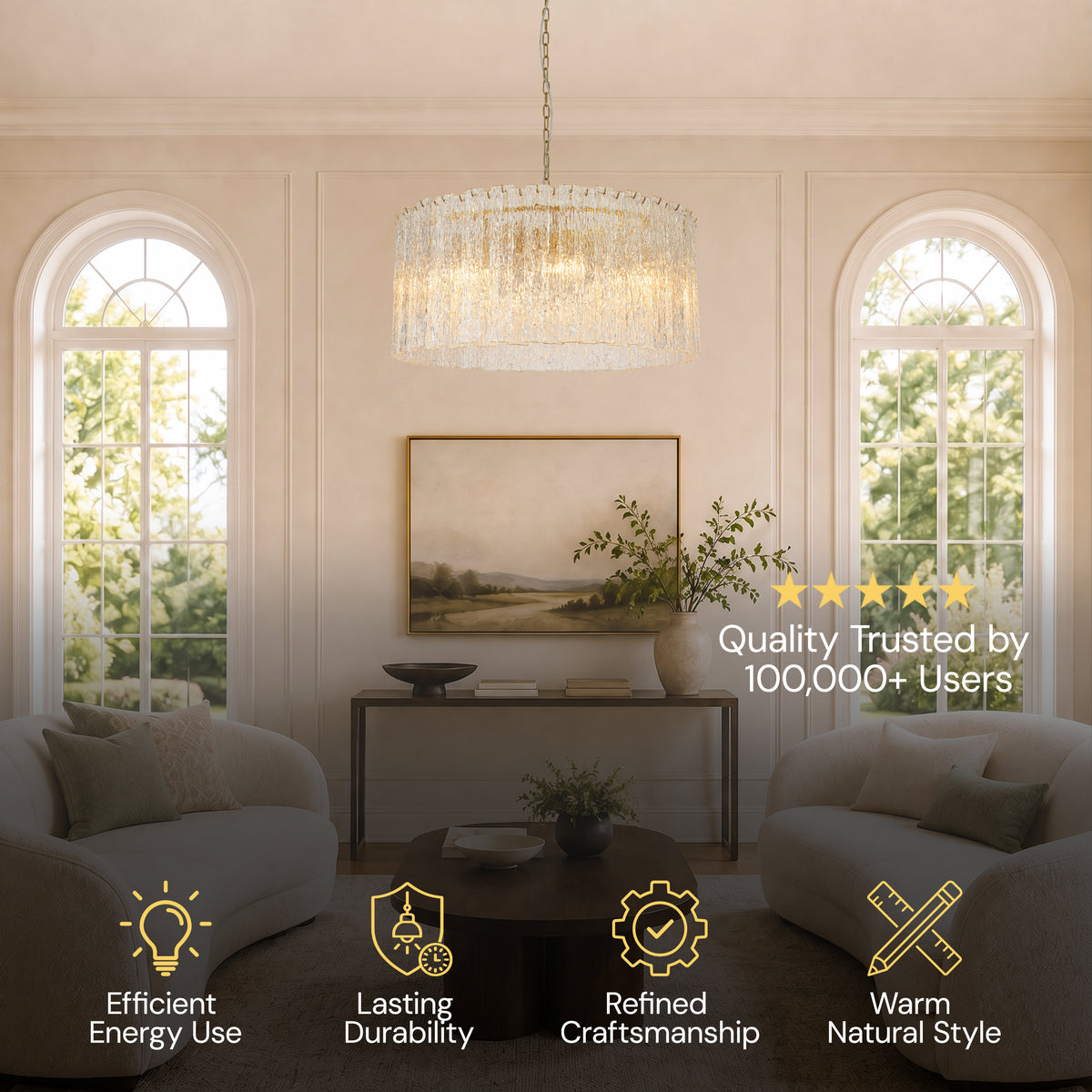 Cyravelle Textured Glass Round Chandelier 36"D #_First_#