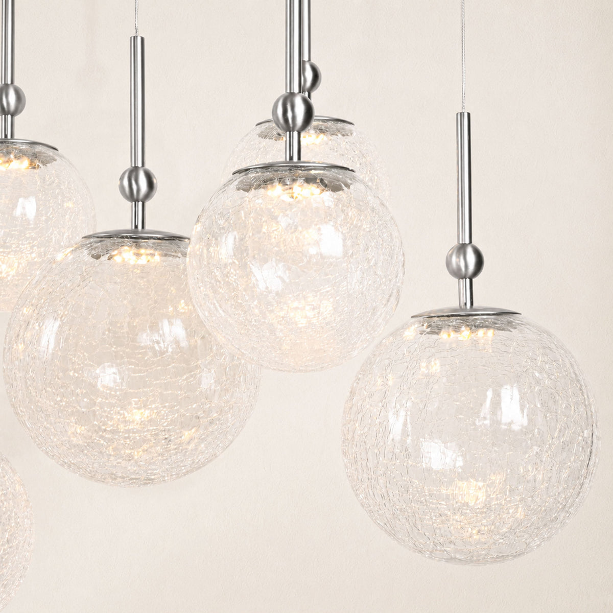 Elowen Crackled Glass Cluster Rectangular Chandelier