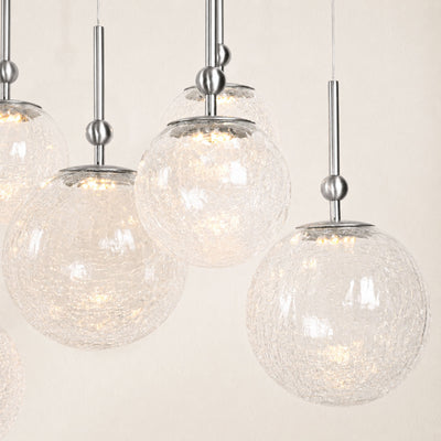 Elowen Crackled Glass Cluster Rectangular Chandelier