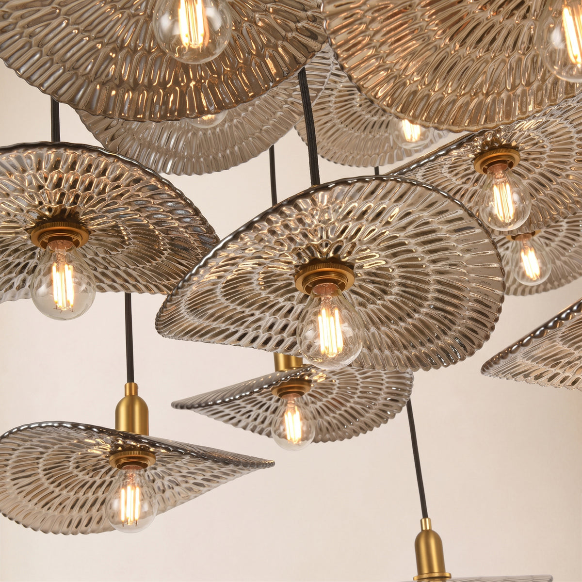 Mirelune Glass Disc Round Chandelier 36"D 
