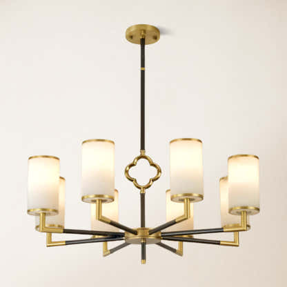 Moral Multi-layer Branda Alabaster Round chandelier 34"D#Finish_Gold