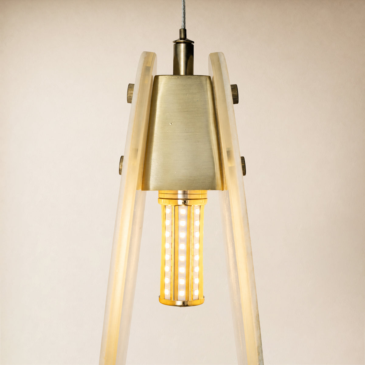 Pietra Marble Oval Pendant Light 5.9"D