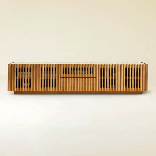 Isla Oak Sintered Stone Media Console 80"