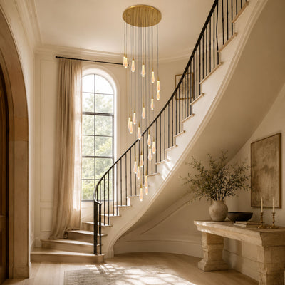 Teardrop Crystal Drop Round Chandelier
