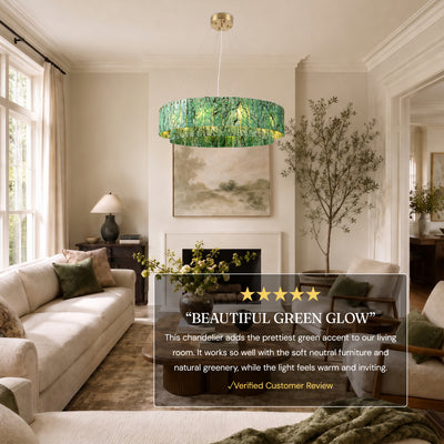 Pietra Forest Green Marble Tiered Round Chandelier 31.4"D