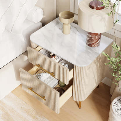 Ewan Sintered Stone Nightstand 26"W