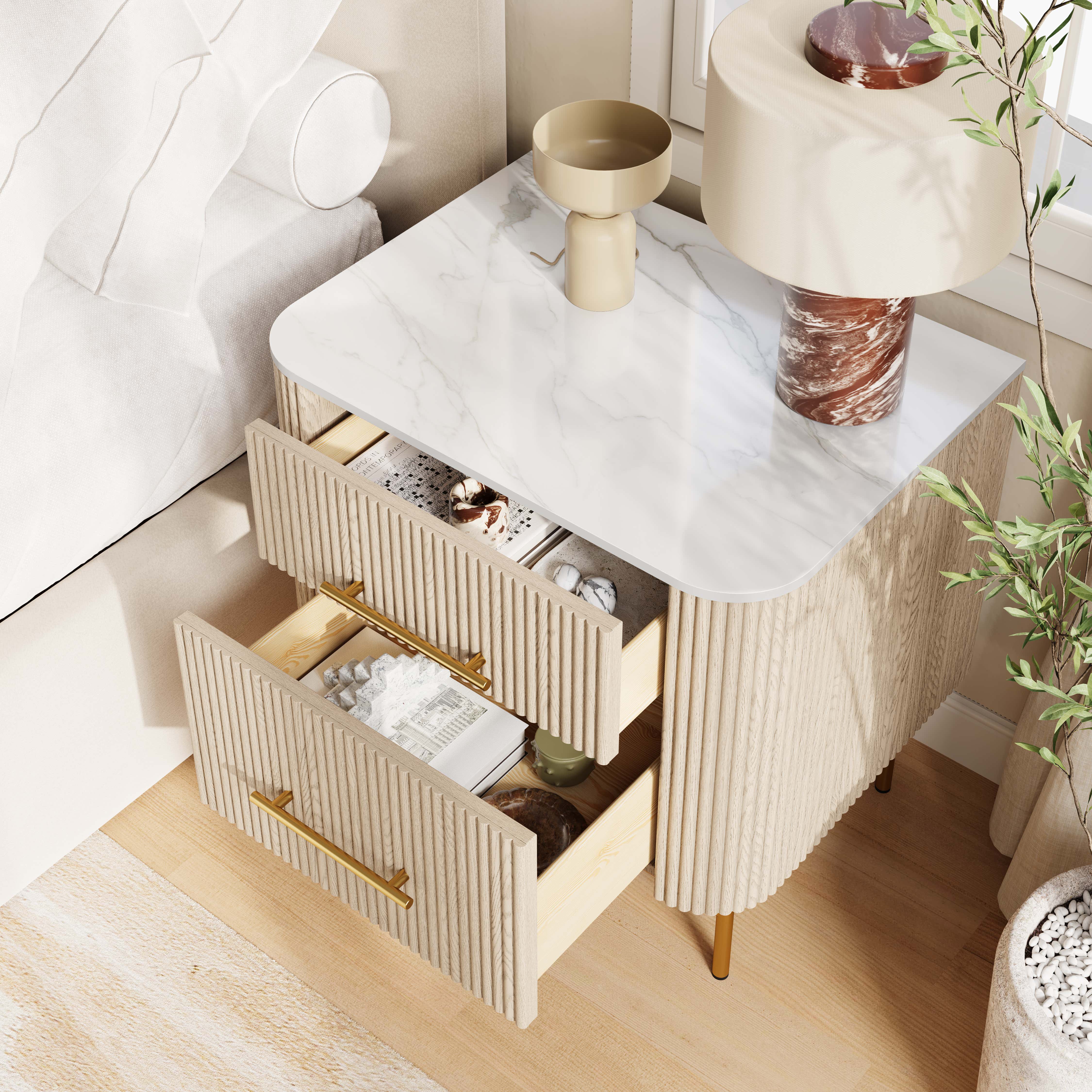 Ewan Sintered Stone Nightstand 26"W