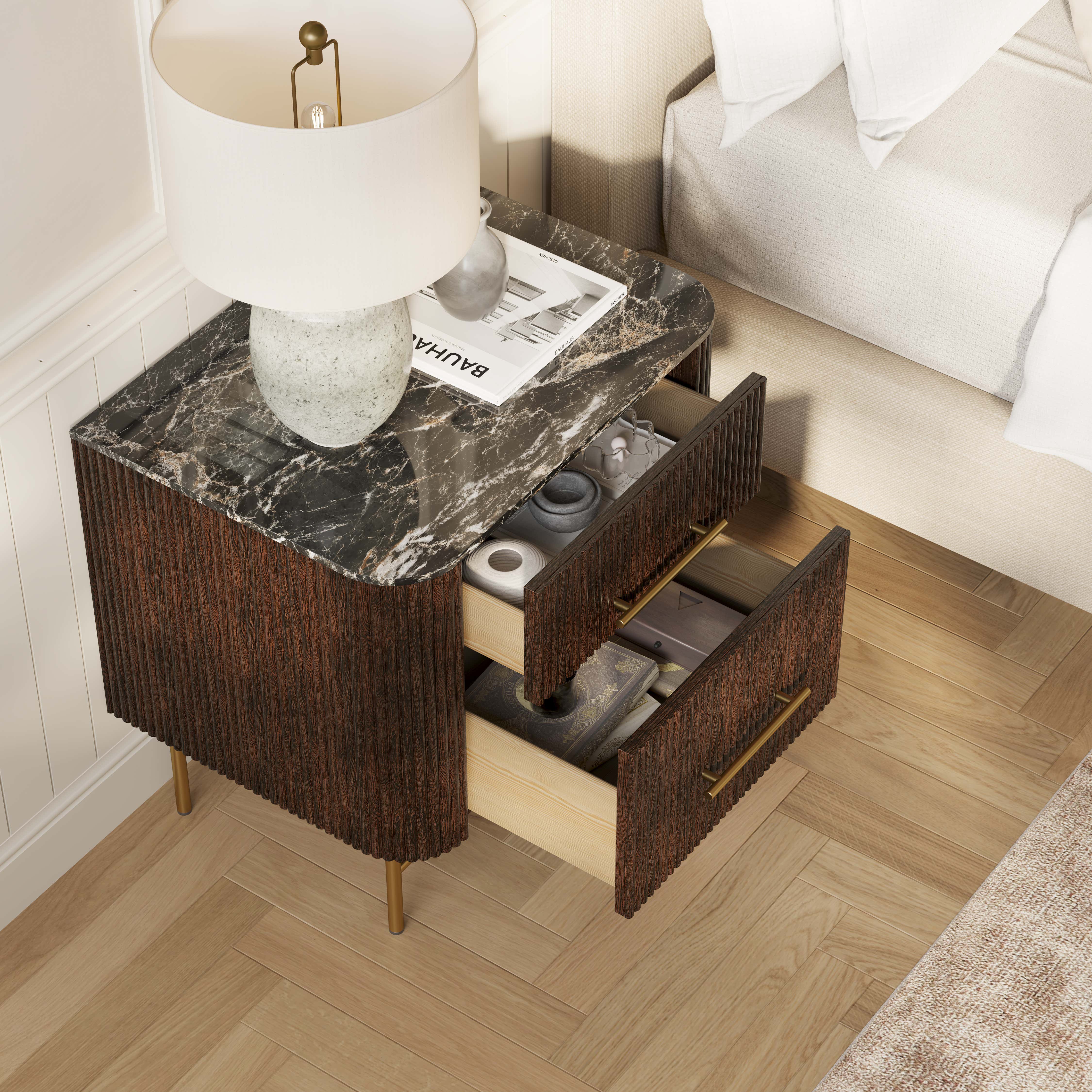 Ewan Sintered Stone Nightstand 26"W