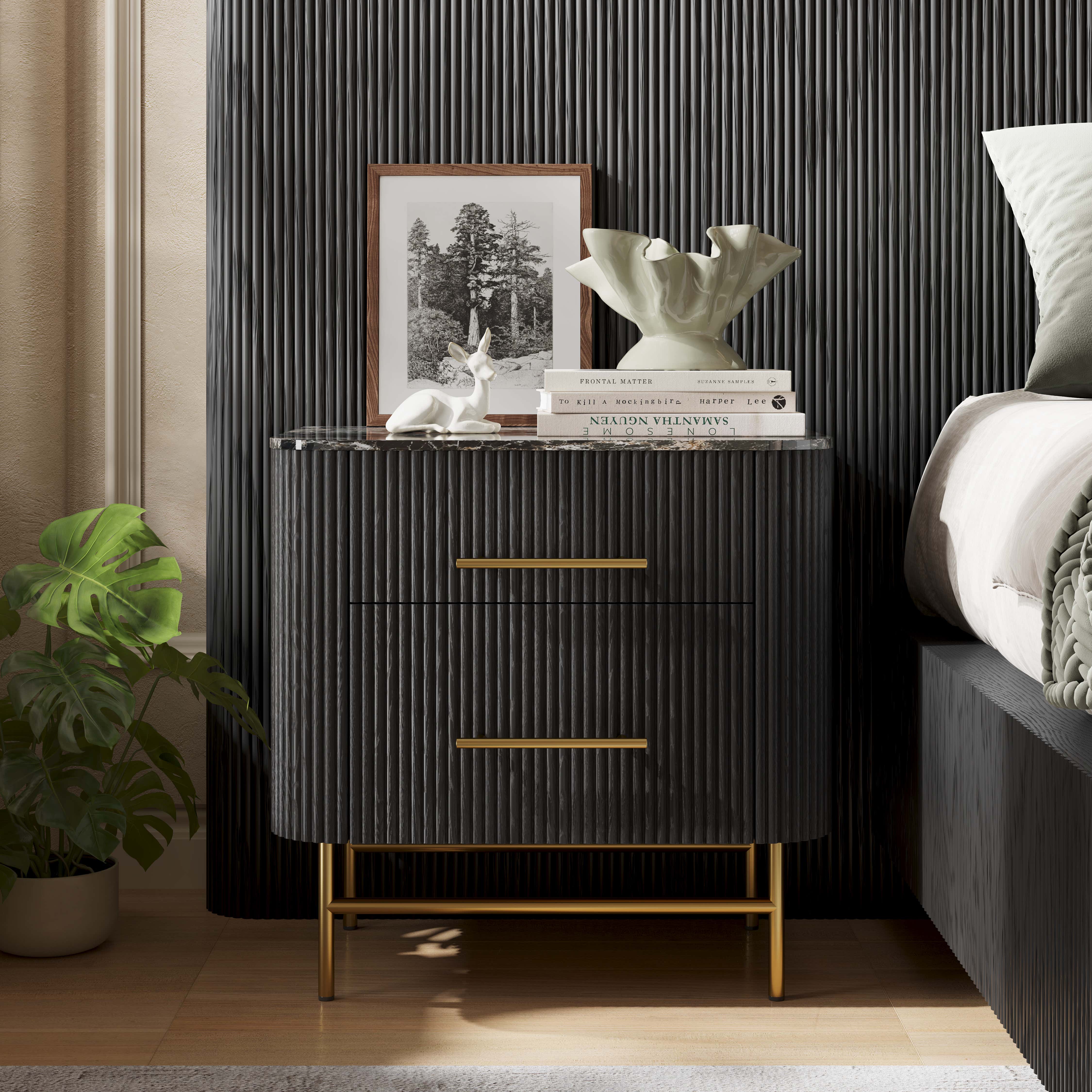 Ewan Sintered Stone Nightstand 26"W