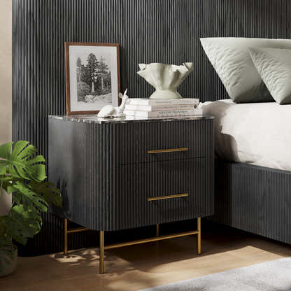 Ewan Sintered Stone Nightstand 26"W