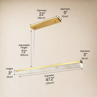 Solvane Resin Linear Chandelier 47.2"W
