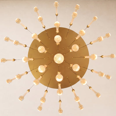 Olivene Glass Teardrop Round Chandelier 48"D 