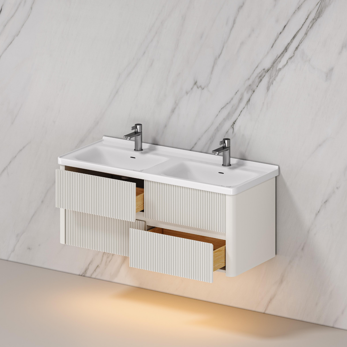 Celia 48 Inch Floating Vanity with Fluted Design
