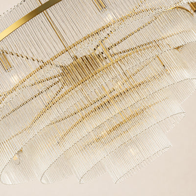 Elyndra Glass Rod Tiered Round Chandelier 30" 40" 50"D