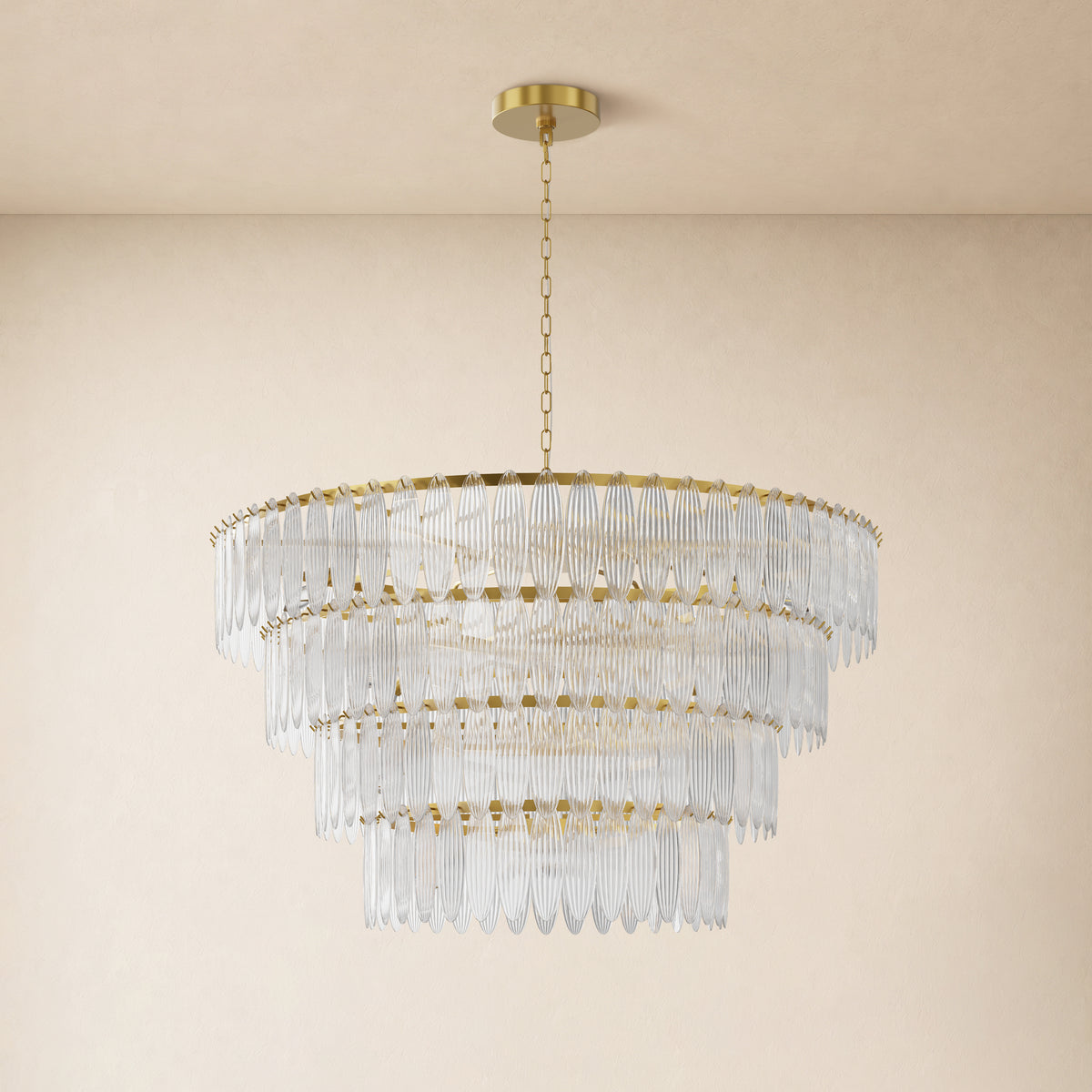 Ardelyne Glass Four-Tier Round Chandelier 48"D 